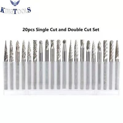 جودة  20PC Double Cut Carbide Burr Set 0.118" (3mm) Shank, Rotary Tool Bits Cutting Burrs مصنع